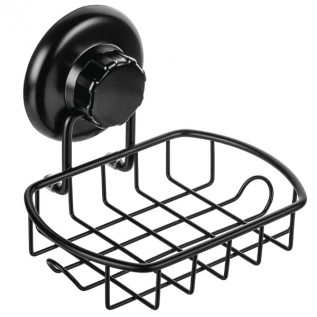 Vacuum Suction Cup Soap Basket HA-73121B MBK (BLACK)